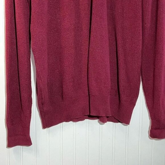 LL Bean Button VNeck Sweater Men 2XL Long Wine Long Sleeve CabinCore GrandPaCore - Picture 4 of 10